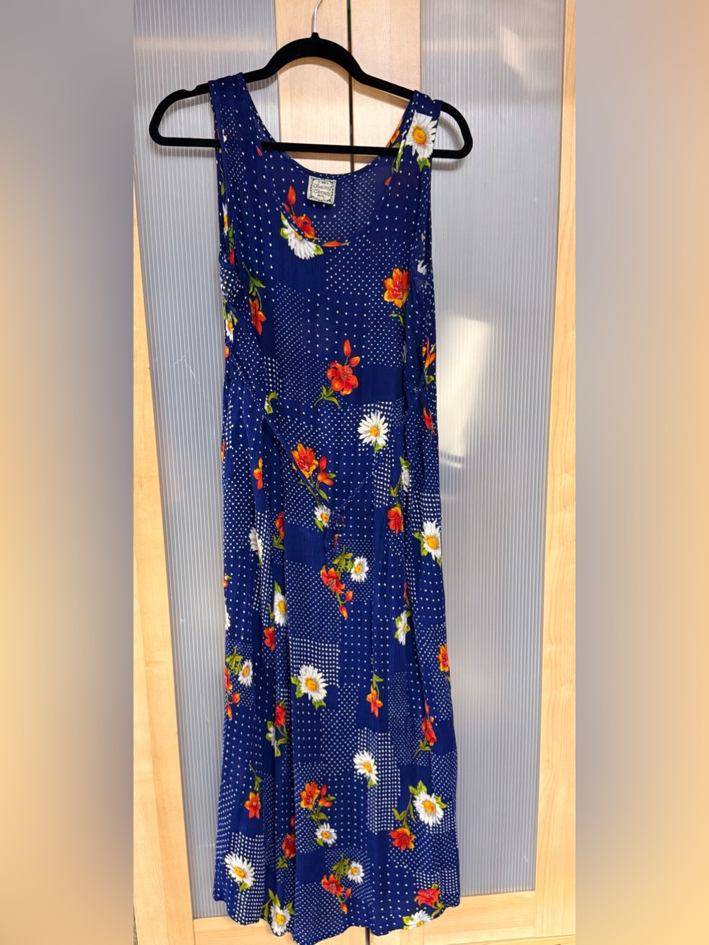 Sacred Threads Blue Floral Polka Dot Dress